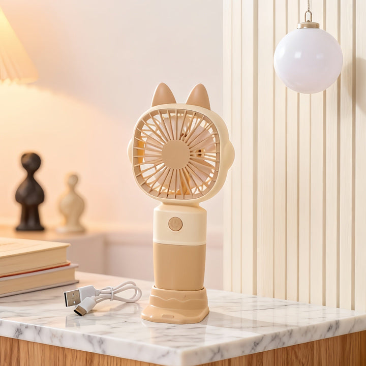 Ladies portable hand fan in cute lion design Kalsten