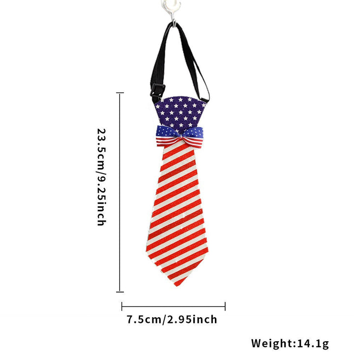 Independence Day adjustable novelty necktie with pre-tied bow and buckle strap Kalsten