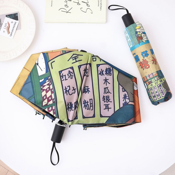 Ladies innovative folding umbrella with unique graphic design Kalsten