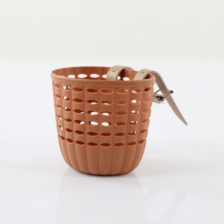 Detachable Front Bicycle Basket with Leather Straps and Ventilated Plastic Design Kalsten