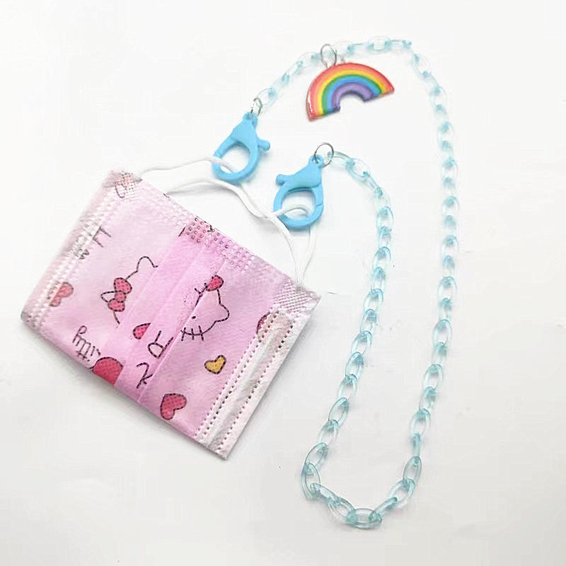 Glasses strap made of transparent resin with rainbow pendant Kalsten