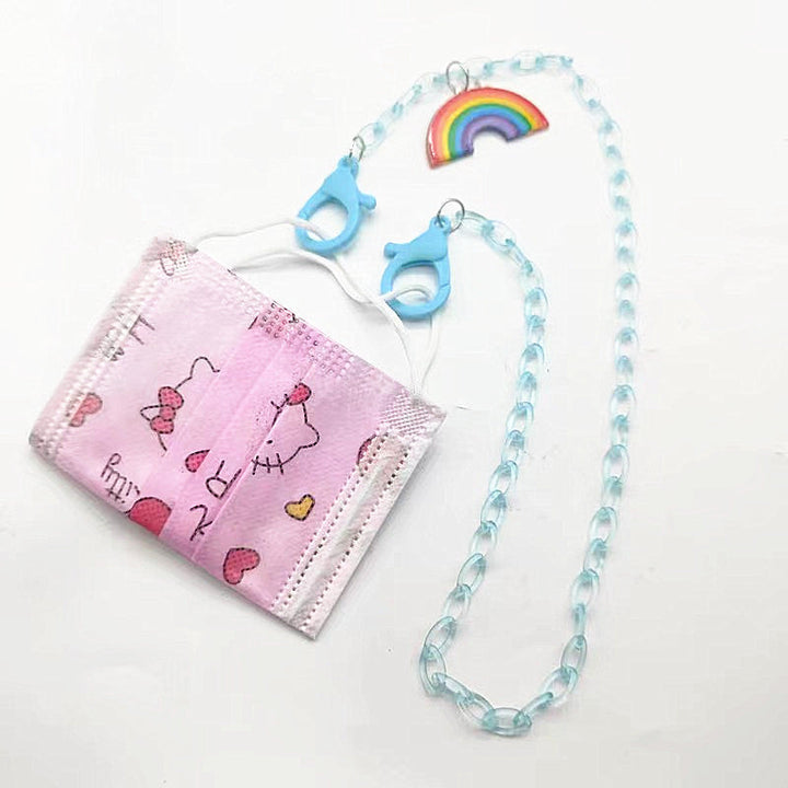 Glasses strap made of transparent resin with rainbow pendant Kalsten