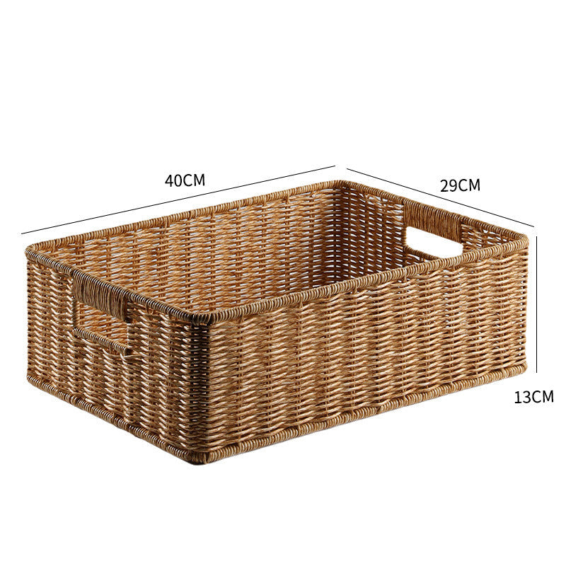 Handcrafted Large Rectangular Wicker Storage Basket Kalsten