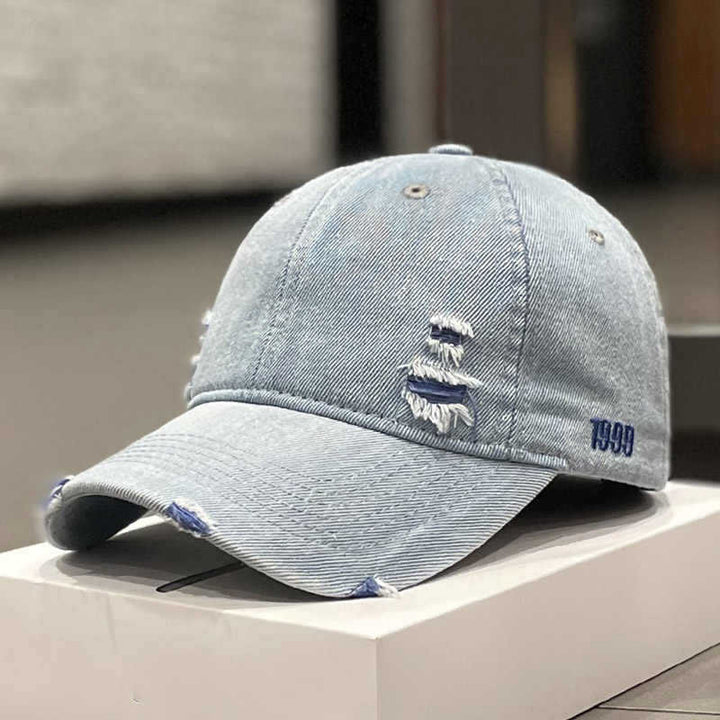 Unisex Distressed Denim Baseball Cap Kalsten