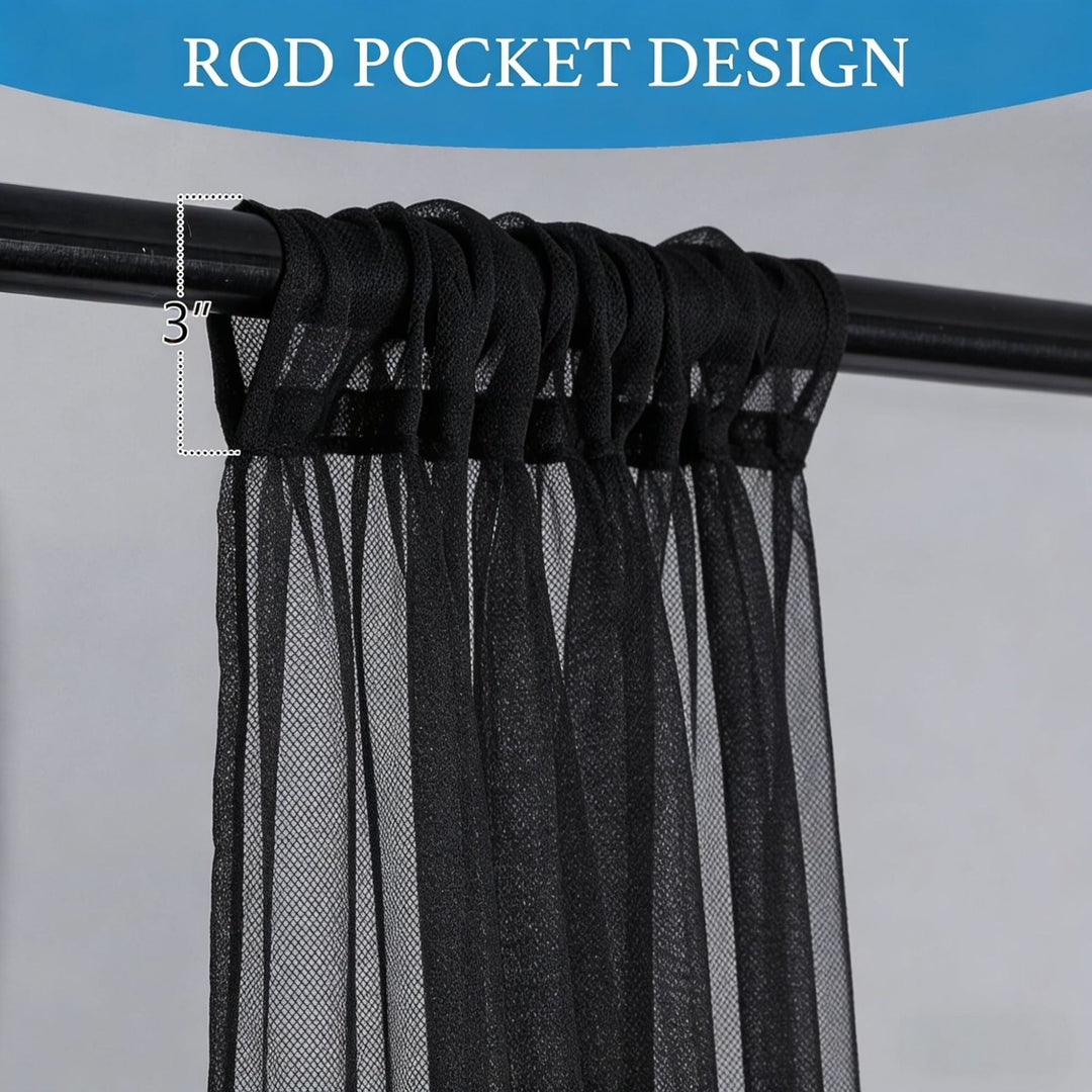 Elegant Sheer Curtain Panels with Rod Pocket Design Kalsten