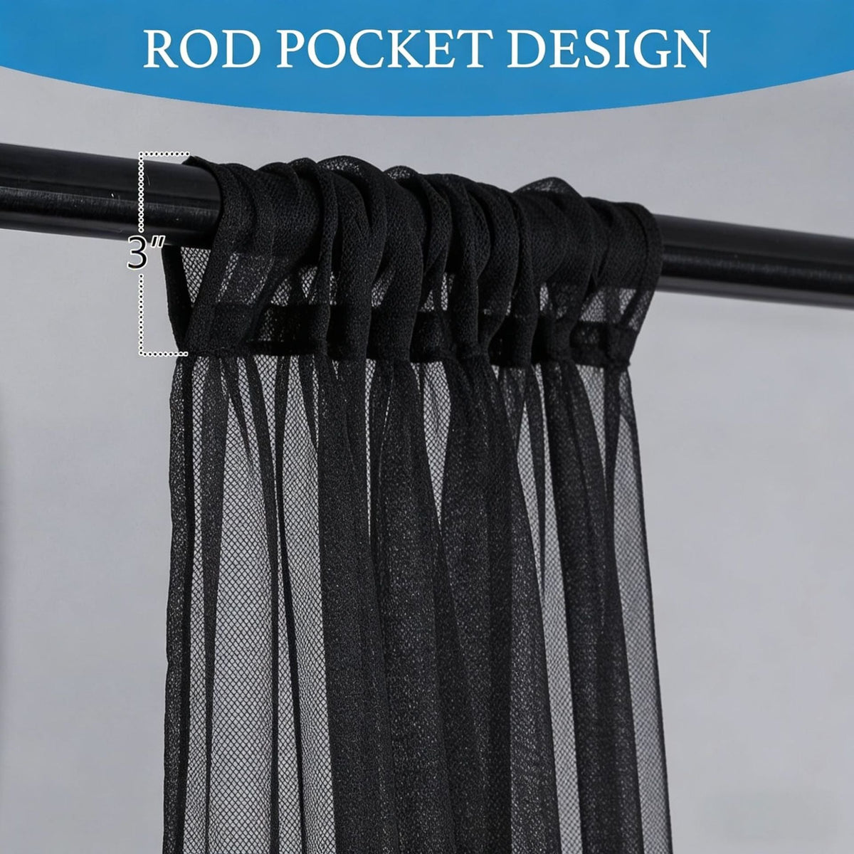 Elegant Sheer Curtain Panels with Rod Pocket Design
