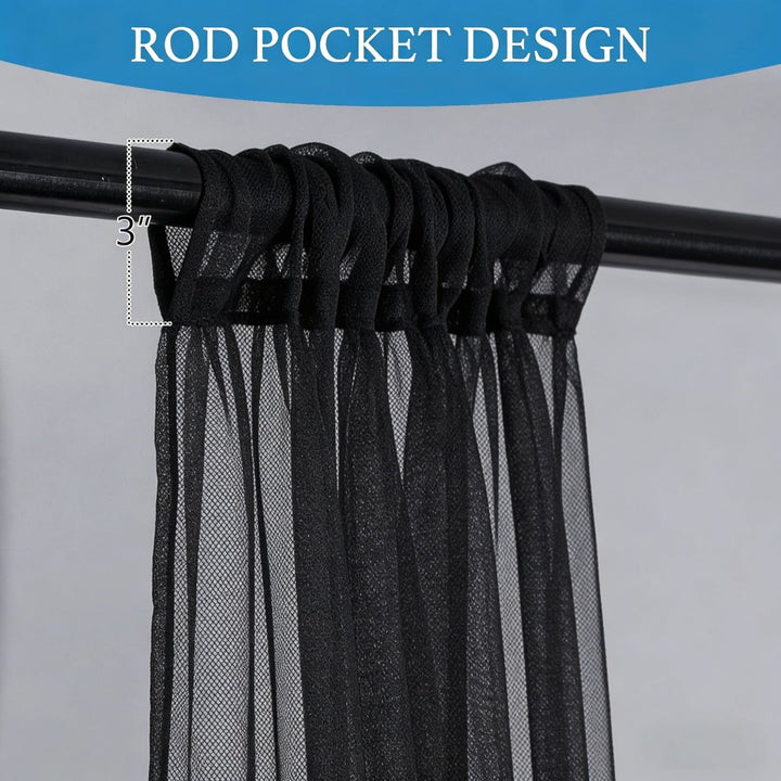 Elegant Sheer Curtain Panels with Rod Pocket Design Kalsten