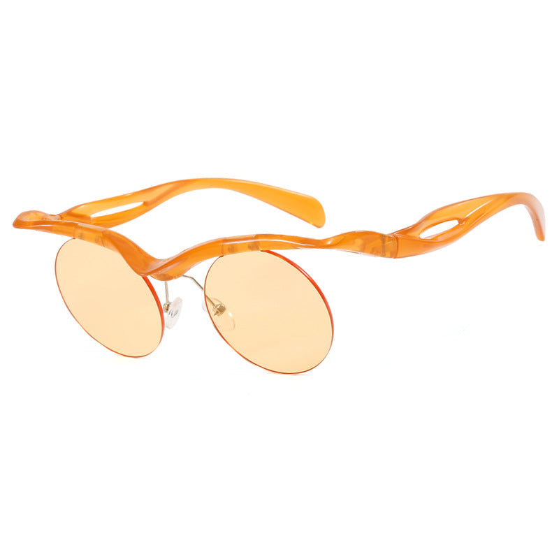 Women's futuristic sunglasses with curved frame and polarized lenses Kalsten