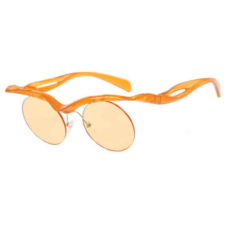 Women's futuristic sunglasses with curved frame and polarized lenses Kalsten