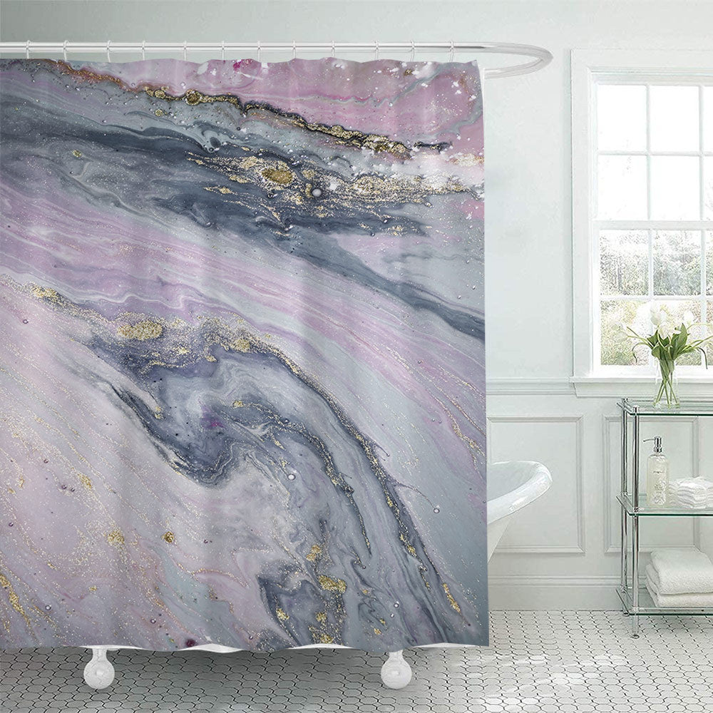 Artistic Marble Print Shower Curtain Kalsten