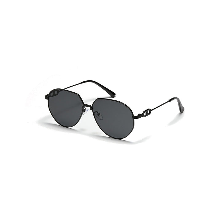 Ladies stylish oval sunglasses with fashionable metal frame Kalsten