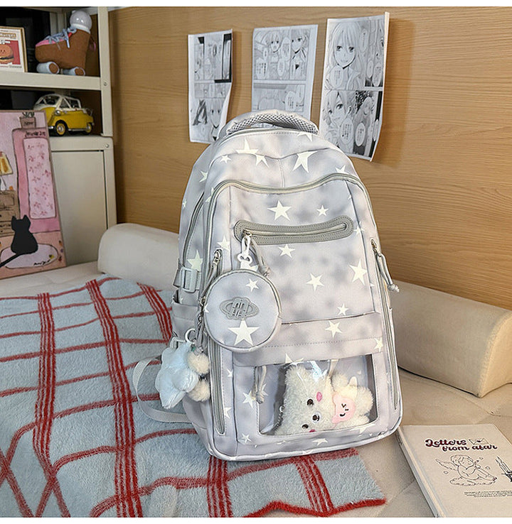 Stylish Star-Patterned School Backpack