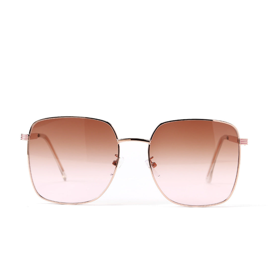 Women's square sunglasses with elegant metal frame and mirrored lenses Kalsten