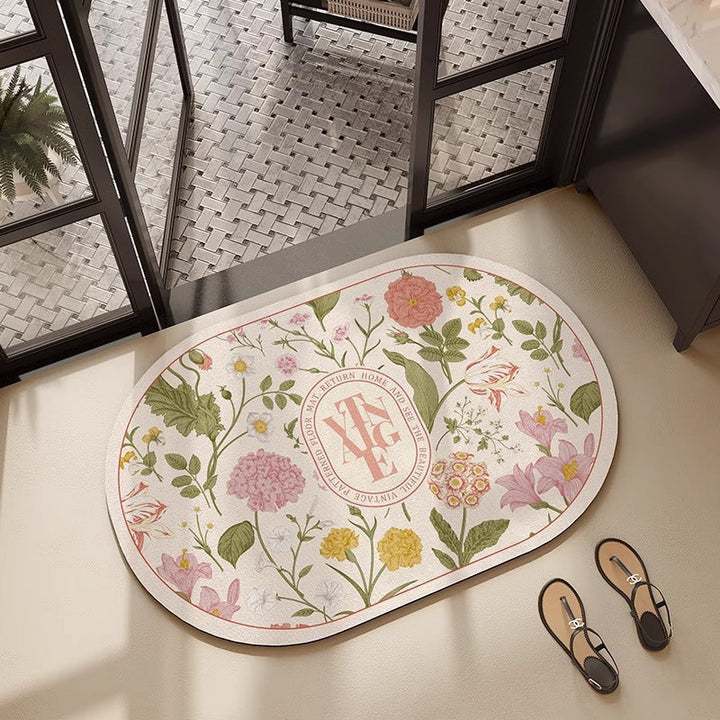 Floral Embroidered Bath Mat Kalsten