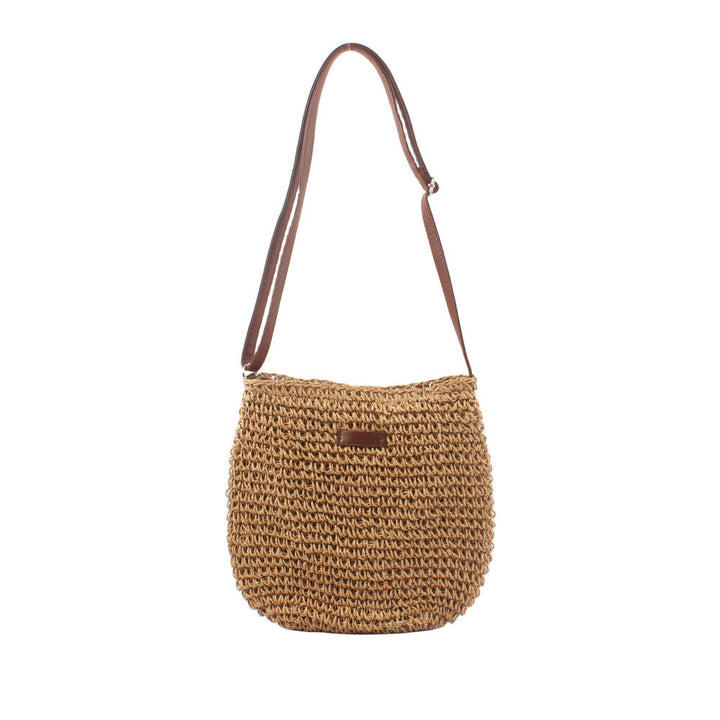 Shoulder bag made of handwoven natural material with adjustable shoulder strap Kalsten
