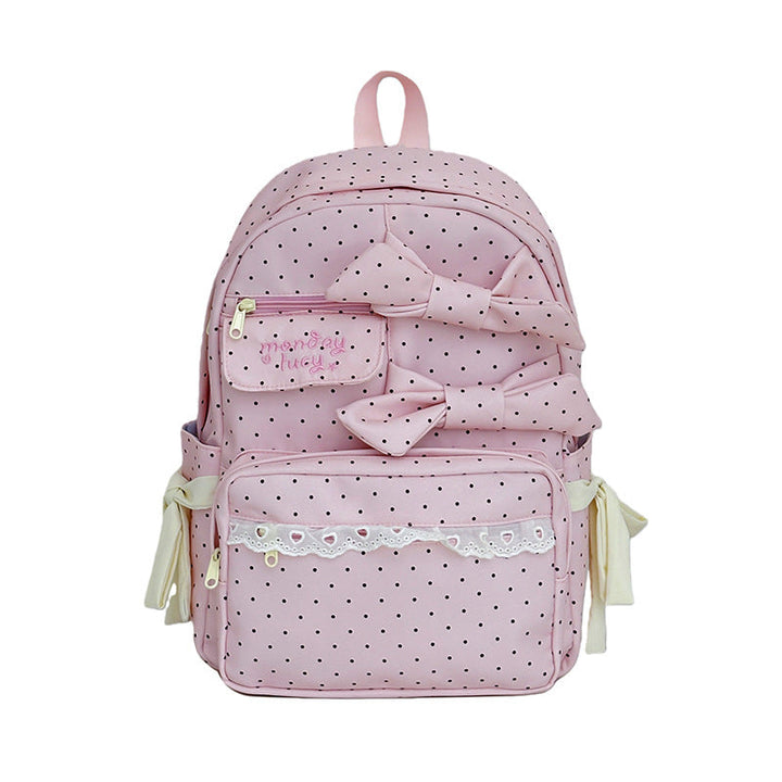 Cute Bow-Embellished School Backpack kalsten