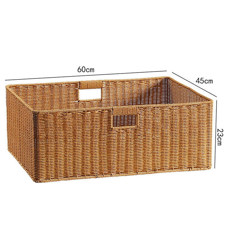 Handwoven Rectangular Storage Basket with Cut-Out Handles Kalsten