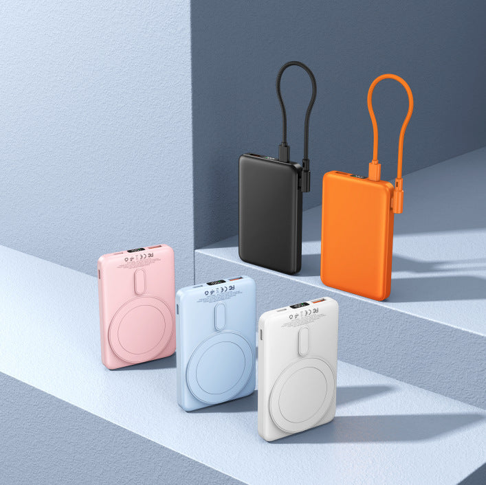 Portable power bank with integrated wireless charger and digital display Kalsten