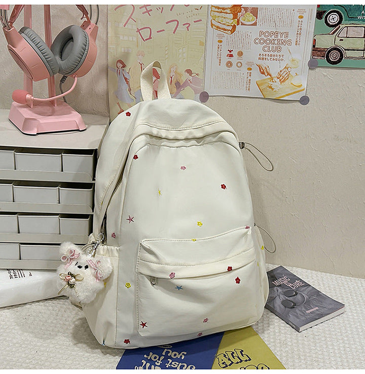 Embroidered Patterned School Backpack