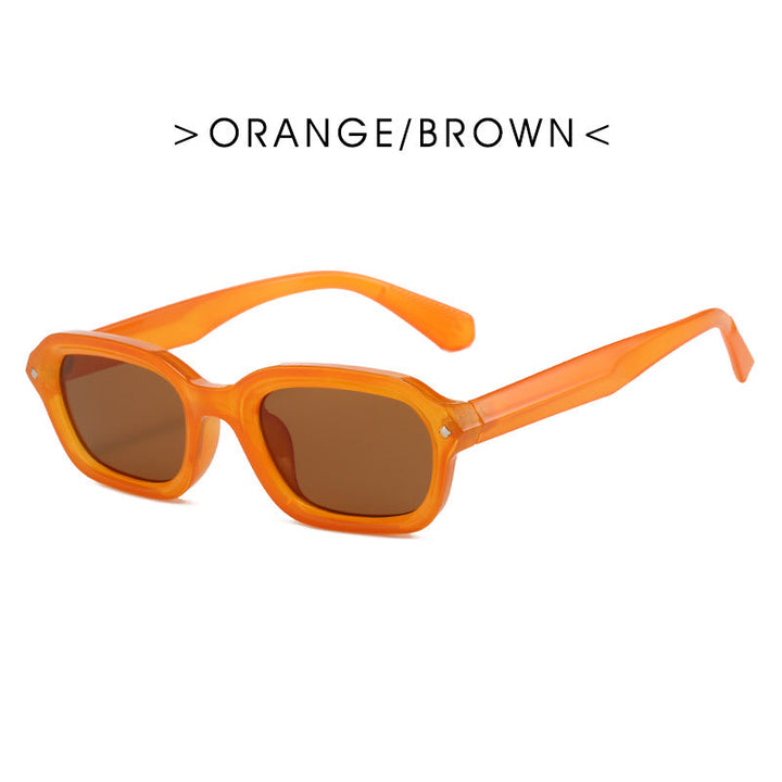 Ladies trendy rectangular sunglasses with completely transparent frame and UV protection Kalsten