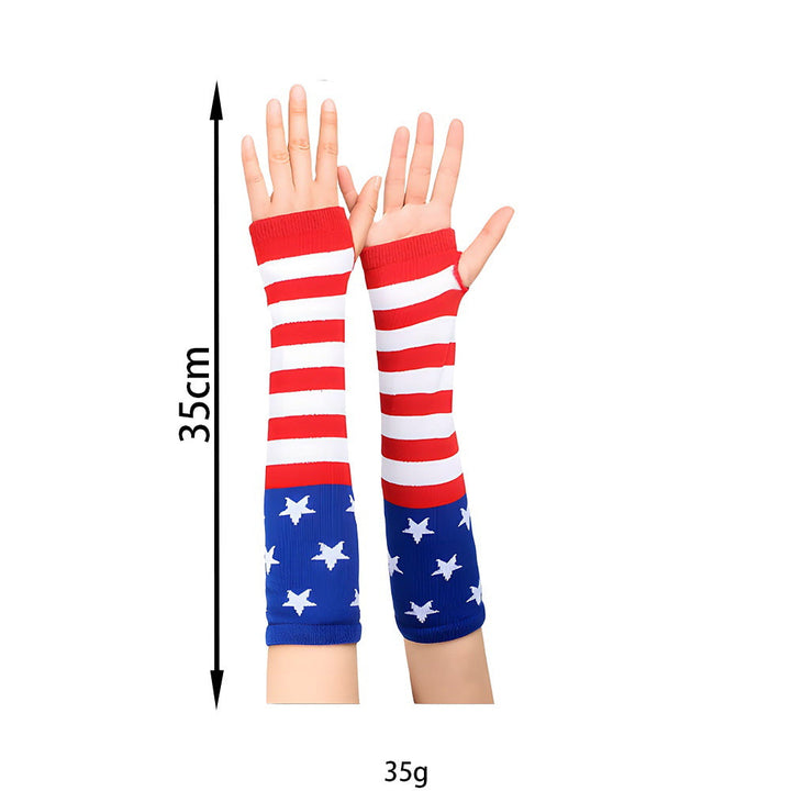 Women's over-the-knee flag pattern knitted socks with elastic cuff and reinforced foot area Kalsten
