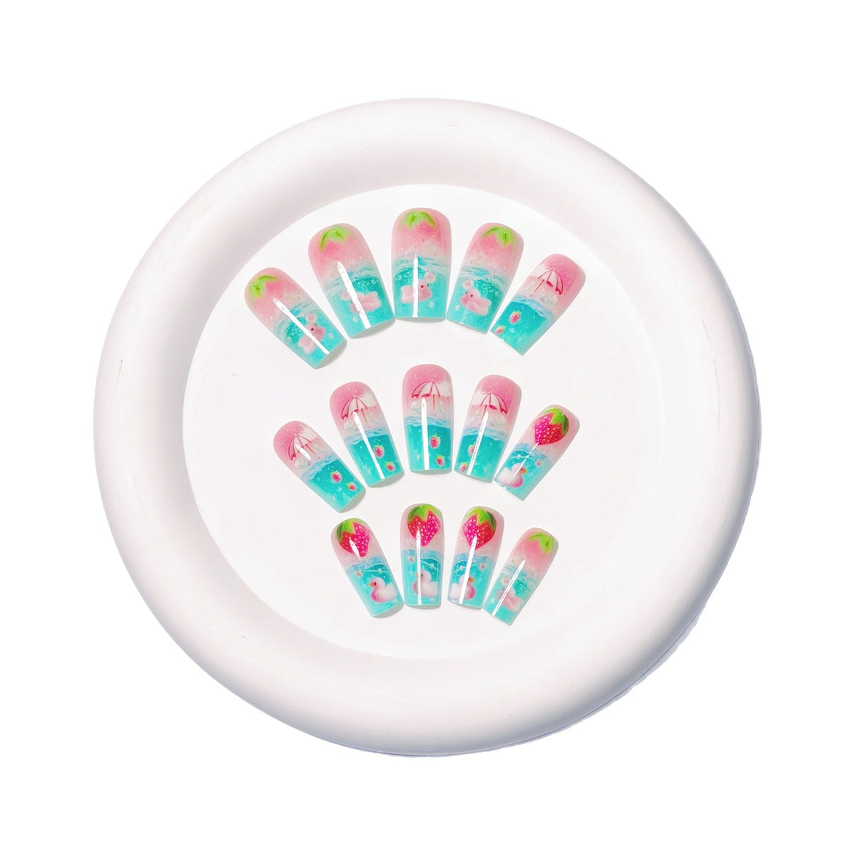 Artistic Summer-Themed Nail Art Acalora