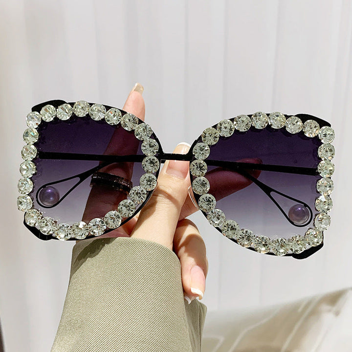 Women's extravagant cat-eye sunglasses with sparkling rhinestone frame Kalsten