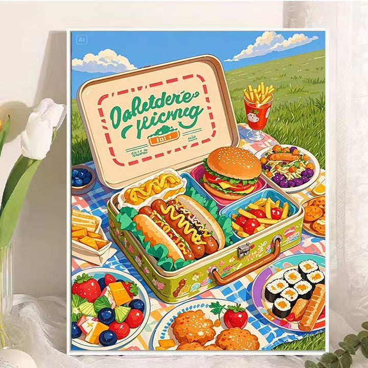 Picnic-Themed Food Illustration Wall Art Kalsten