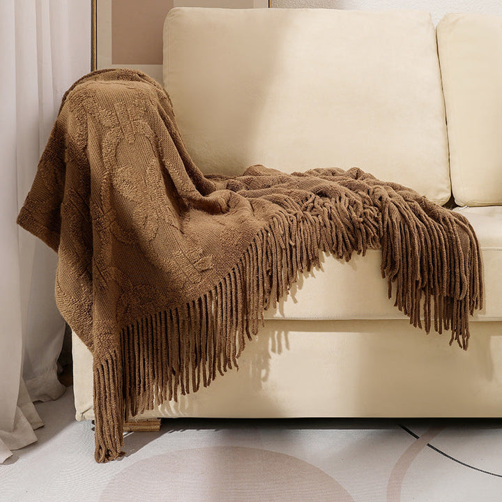 Decorative Fringe Throw Blanket Kalsten