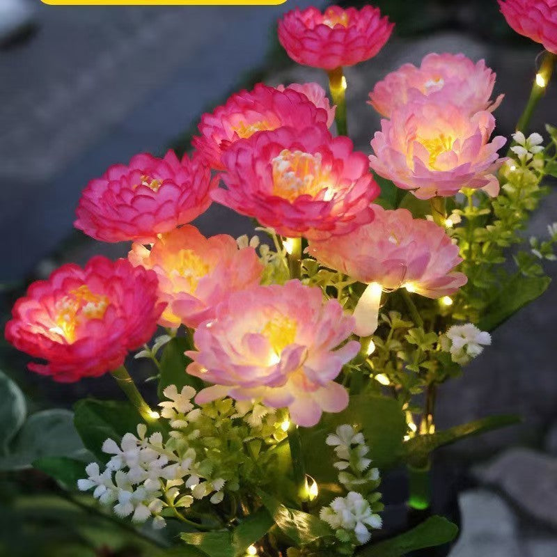 Solar-Powered Lifelike Bloom Garden Stake With Multi-Head LED Cluster And Waterproof Dusk-To-Dawn Sensor Kalsten