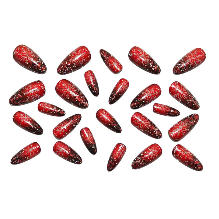 Glittering artificial nails with winter design Kalsten