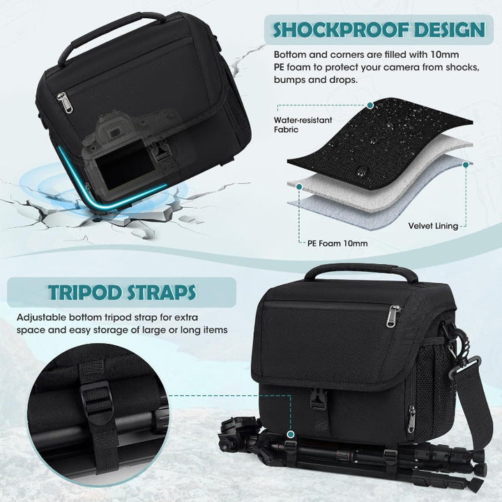 Camera shoulder bag with versatile compartments Kalsten
