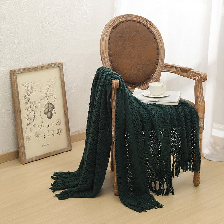 Women's Knit Blanket with Elegant Fringes Kalsten