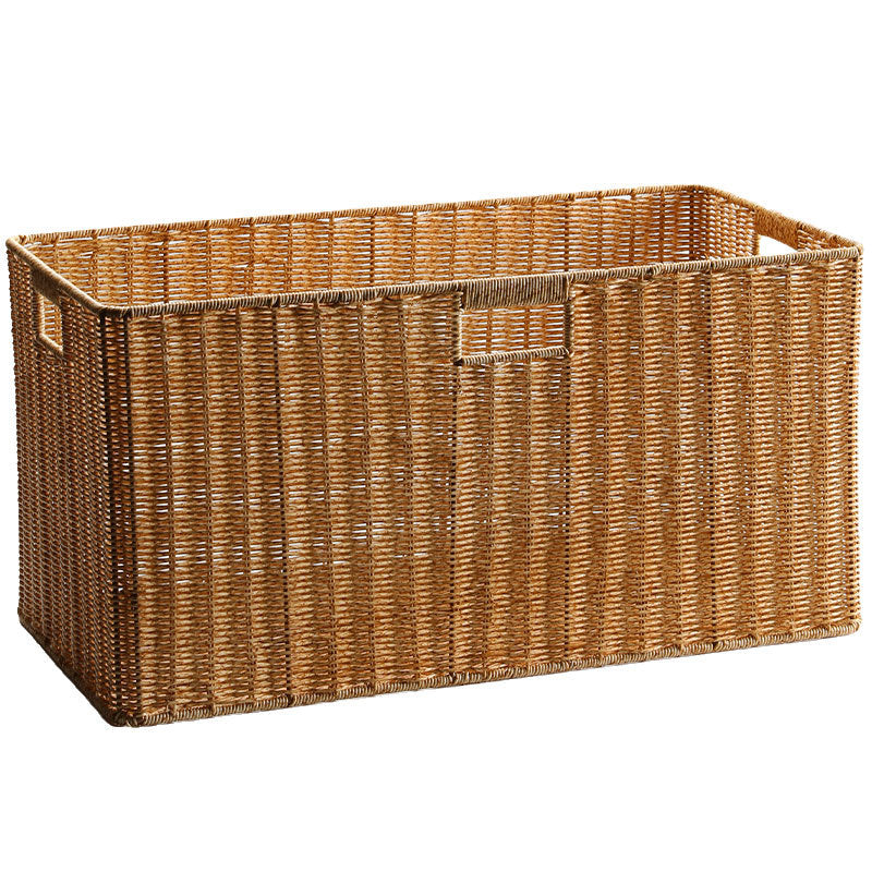 Unisex storage basket made of natural material with practical handles Kalsten