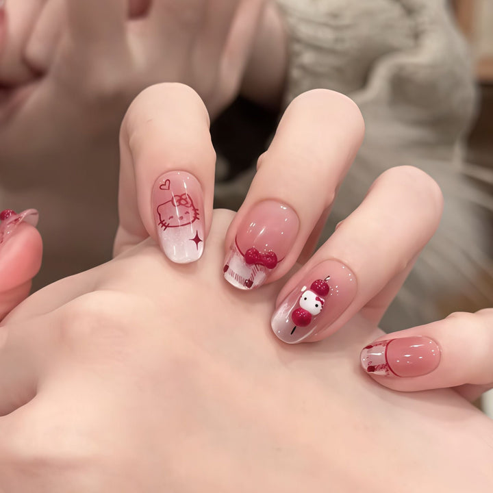 Whimsical Character Press-On Nail Art Kalsten
