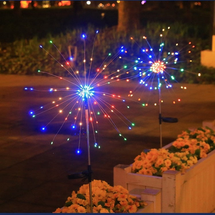 Solar Firework Garden Stake LED Starburst Light With Telescoping Stainless Stake Kalsten