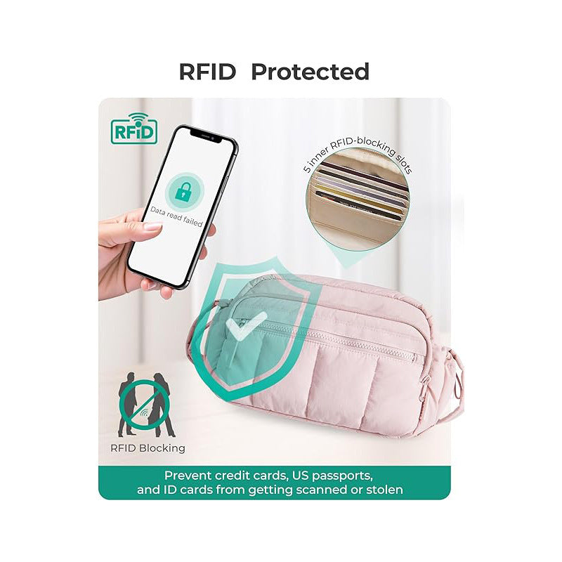 Padded shoulder bag with multiple zip pockets Kalsten