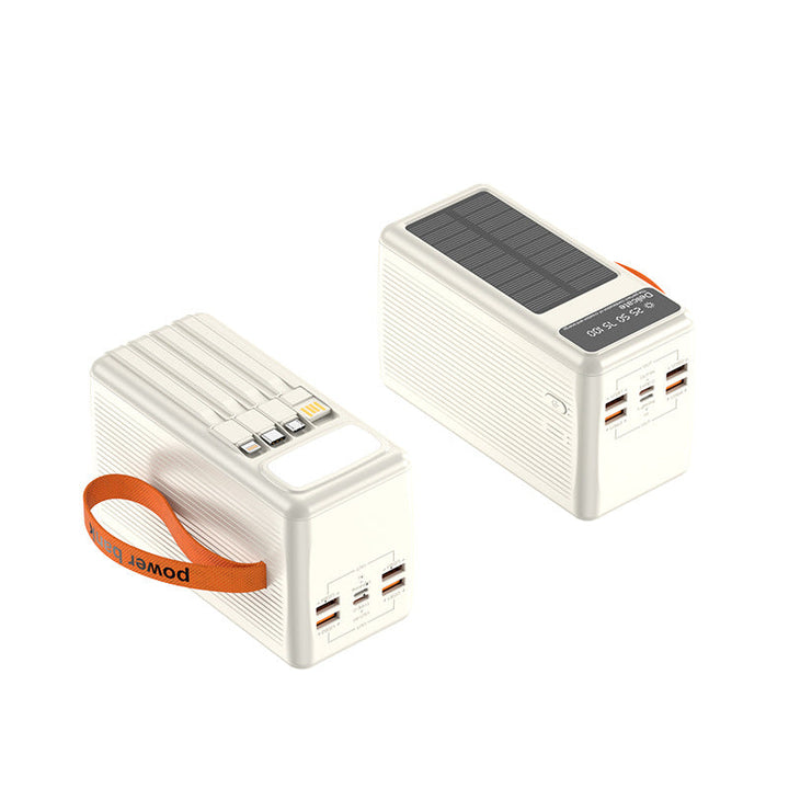 Solar Powerbank with Integrated Charging Cables and Digital Display Kalsten
