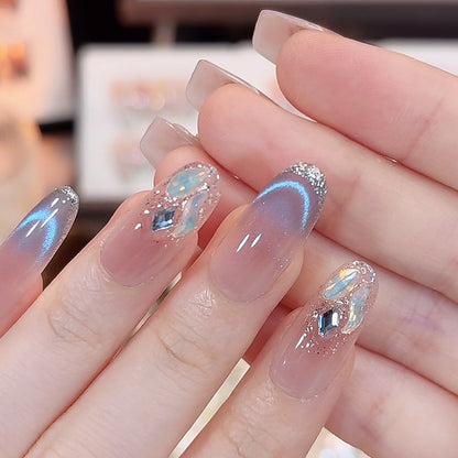 Artificial nail set with sparkling glitter accents Acalora