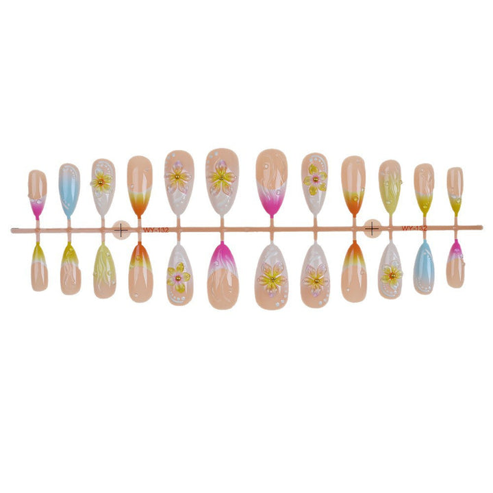 Vibrant Floral Press-On Nail Art Set Kalsten
