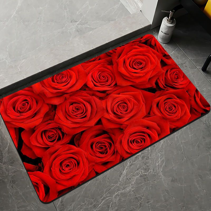 Elegant Floral Design Bath Mat Kalsten