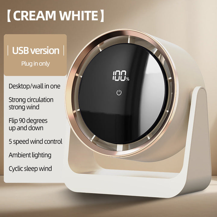 Unisex nan compact rechargeable bladeless desktop air circulator with LED battery display and tilt function Kalsten