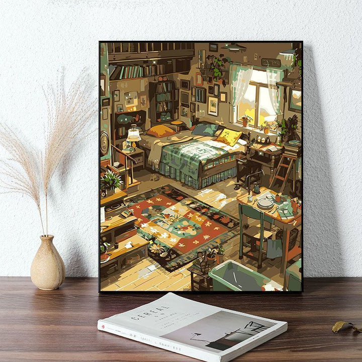 Cozy Bedroom Scene Canvas Art Print Kalsten