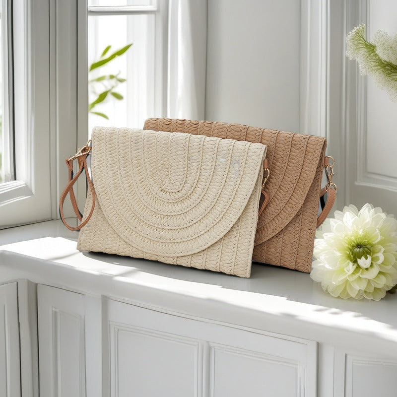 Woven Natural Material Crossbody Bag Kalsten