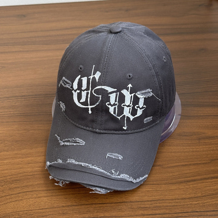 Men's Distressed Graphic Embroidered Cap Kalsten