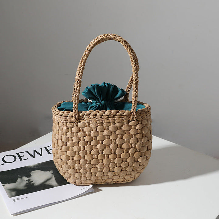 Handmade mini basket handbag with stylish woven pattern Kalsten