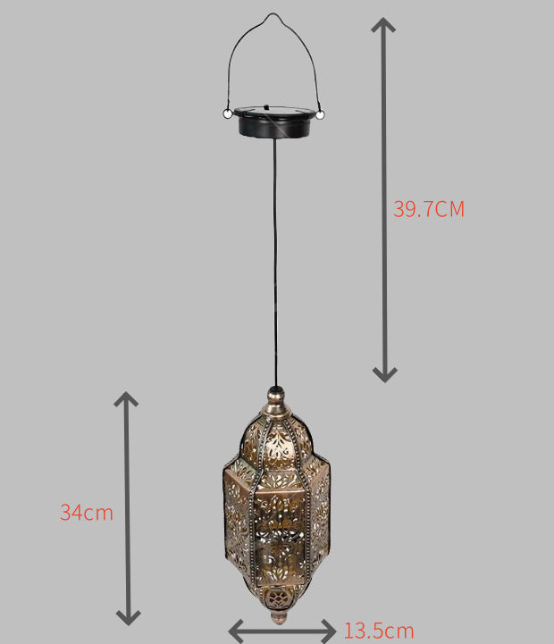 Ornate Filigree Hanging Projection Pendant Lamp With Adjustable Cord And LED-Compatible Socket Kalsten