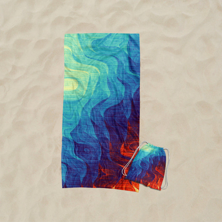 Beach towel with elaborate wave design Kalsten