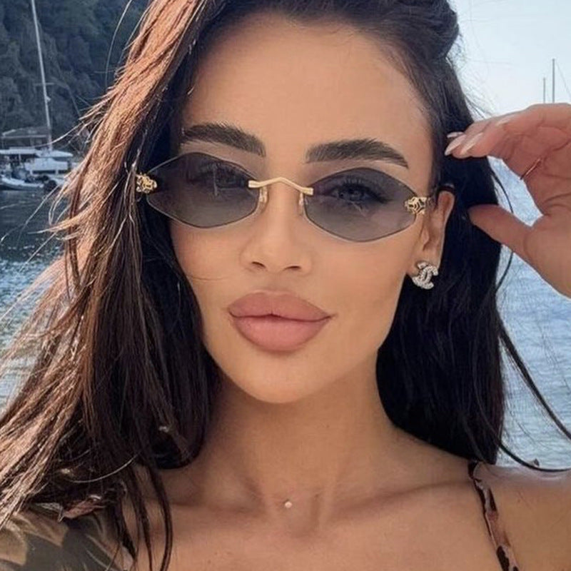 Women's geometric sunglasses with double metal frame and protective lenses Kalsten