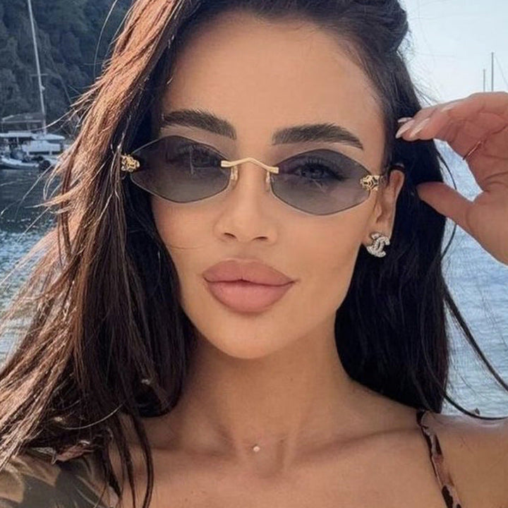 Women's geometric sunglasses with double metal frame and protective lenses Kalsten